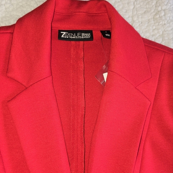 7th Avenue Design Studio Hour Glass One Button Cotton Blazer Sz.2 - Picture 9 of 12